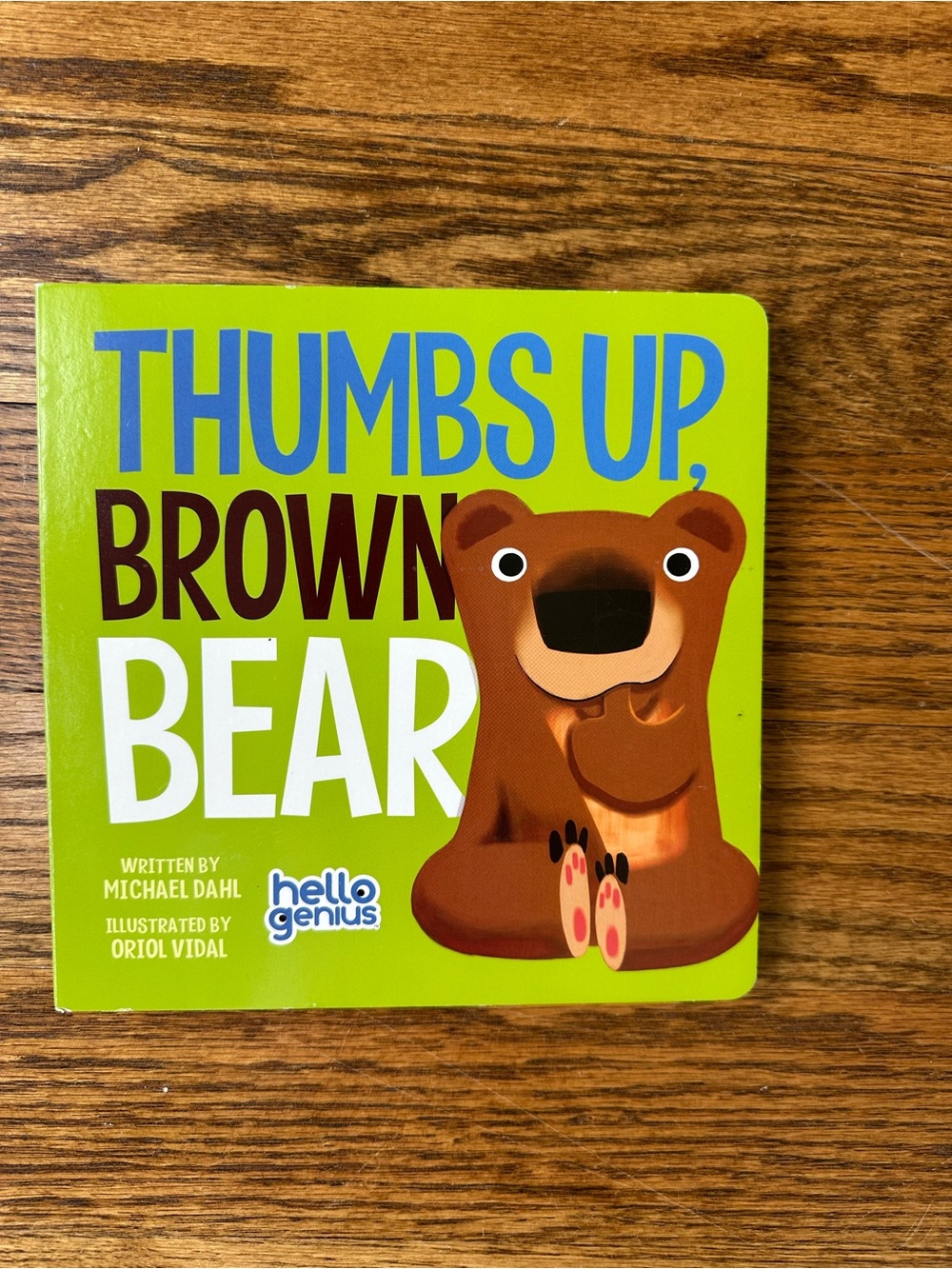 Thumbs Up, Brown Bear, children’s book- Green/Brown